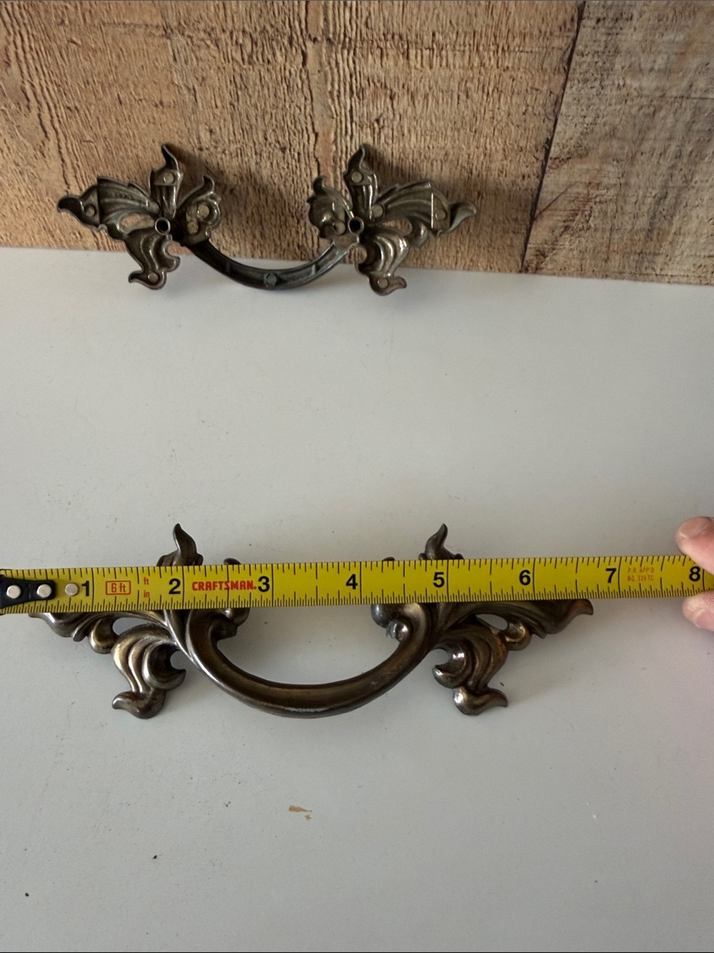 Vintage  Brass Finish French Provincial Ornate Drawer Pulls - Set of 2 - Picture 7 of 7